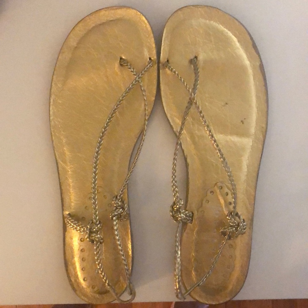 Calypso Gold Leather Sandals